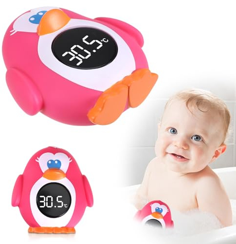 Digital Baby Bath Thermometer - High-Precision Water Temperature Measurement, Newborn Floating Toy With LED, Room Thermometer