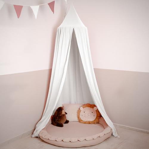 lilimaus Baldachin Kinderzimmer [in 12 Farben] - Betthimmel aus 100% Baumwolle Musselin Handmade für Mädchen & Jungen - Babybett Himmel als Babyzimmer Deko - Vorhang für Kinderbett, Kuschelecke