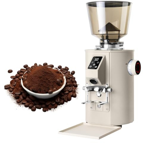 Macina Caffe' Elettrico, Macchina Caffè Macina Chicchi, 2800 Giri/Min, Doppia Modalità Di Dosaggio, Con Contenitore per Chicchi Da 1 Libbra, 9 Impostazioni Di Macinatura Grossa/Fine White