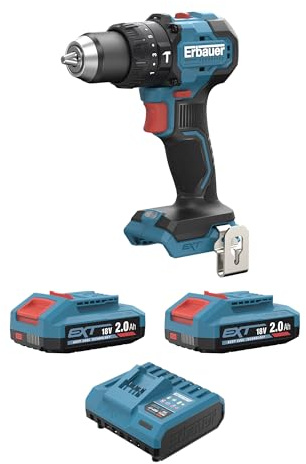 Erbauer Perceuse Visseuse Percussion Sans Fil, Brushless,18V