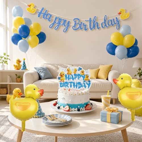Fizdoqg Decoración Cumpleaños Patos, Happy Birthday Patos Tarta Decoración