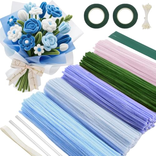 Limpiapipas Manualidades, 426 Piezas Limpiapipas 5 Colores para DIY Flores