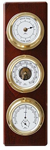 Fischer Wetterstation, Schwarz, 285 x 125 mm, Holz, Silver Mahagoni Coloured, 510 x 150 mm