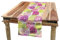 ABAKUHAUS Blumen Tischläufer, Romantik im Frühling, Esszimmer Küche Rechteckiger Dekorativer Tischläufer, 40 x 180 cm, Grün Violett