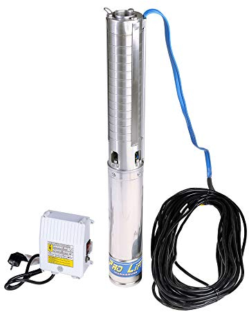 Pro-Lift-Werkzeuge Tiefbrunnenpumpe 1,1kW Edelstahl Brunnenpumpe Garten 4“ Tauchdruckpumpe 6700 l/h Wasserpumpe Rohrpumpe 220V Deep Well Pump 1100 Watt