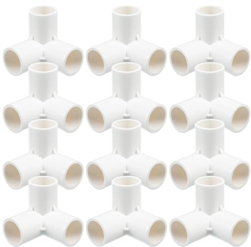 iplusmile 8pcs Three-Way Joint Pipe Accessories, Water Pipe Joints, 3-Way Elbow PVC Fitting Connectors, PVC Fittings for Irrigation Watering Pipe DIY Shelf Garden Support Structure (20mm, White)