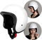 Westt Vintage Casque Moto Homme Femme rétro sans visière Casque Jet Casque Scooter Vespa kask Moto Electrique Adulte Noir Blanc, Certification ECE et Dot