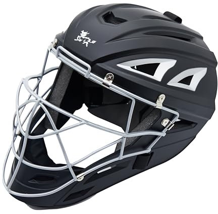 Jadekylin Baseball Catchers Helmet Matte (Black,Large)