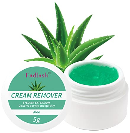 FADLASH Crème Dissolvante Colle Pour Extensions de Cils Etrait Doux et Rapide Pour des Cils Dissolvant Colle de Cils Anti-allergique et Inodore 5g Cream Lash Remover (Aloe Vera)