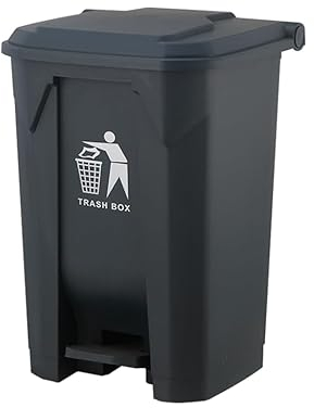 30L 50L 80L Recycling Dustbin Rubbish Pedal Bin Waste Trash Kitchen Indoor Outdoor Rubbish and Waste Bin with Pedal Home Office (30 Litre Black)