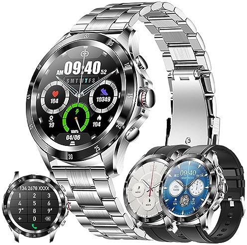 Smartwatch Herren mit Telefonfunktion, 1,32” Fitnessuhr mit 20 Sportmodi, Pulsmesser, Schlafmonitor, SpO2, IP68 wasserdichte Schrittzähler Uhr, Fitness Tracker kompatibel mit Android/IOS (Schwarz)