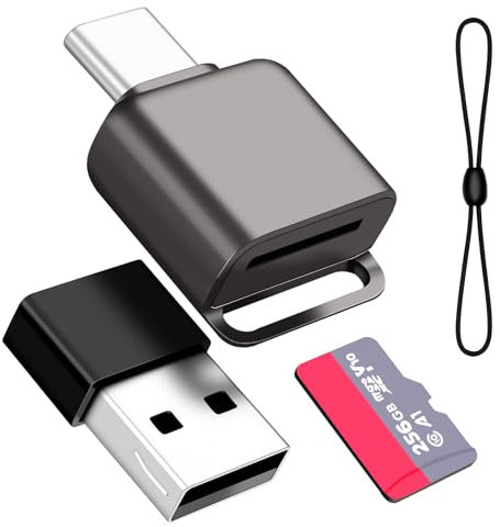 Lector de Tarjetas Micro SD/TF USB C 3.0, Adaptador de Memoria para MacBook, Ordenador Portátil, Teléfonos Android - Gris