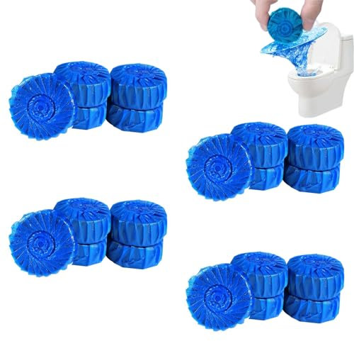 Blocchi Blu Per La Pulizia Della Toilett, Pastiglie per Detergenti WC, Deodorante Decalcificante per WC, Compresse per Pulizia Toilette,Per la Pulizia dei Servizi Igienici,20 PCS