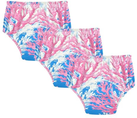 Pimk Coralline - Pantalones de entrenamiento para el inodoro para bebés y niños, absorben el agua, pantalones cortos de entrenamiento durante la noche, ropa interior para bebés 2T, Pimk Coralline,