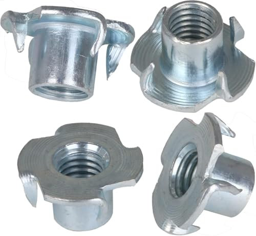 Einschlagmuttern M8 x 12 mm, 30 Stück Schlagmuttern aus Kohlenstoffstahl mit 4 Einschlagspitzen Für Holz, Kunststoff & Metall DIN 6930 / ISO 6930 Konform Inkl. Aufbewahrungsbox