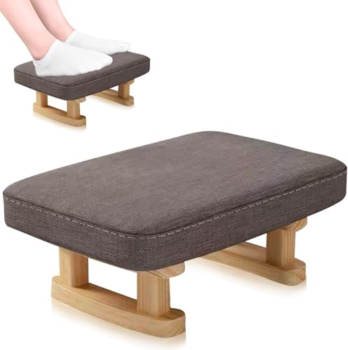 Exquilnova Foot Stool,Pouffe Footstool with Removable Padded Seat,Ottoman Stool for Rest Foot,Morden Under Desk Foot Rest for Living Room,Bedroom,Entryway,Office (Dark Dray)