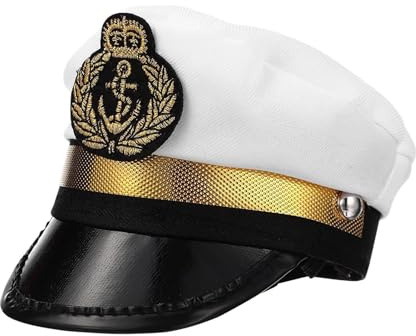 Cappello per animali domestici, capitano regolabile, per gatti e cani, accessorio per abbigliamento nautico, per feste marine, per piccoli animali domestici, per Halloween, per cosplay