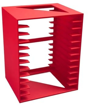 Organisatör Hem Minimalistisk CD-skivställ PP skrivbordshylla for albumförvaring Hållare(Red)