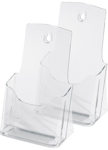 SIGEL LH313 Tisch-Prospekthalter DIN lang-A6 aus hochwertigem Acryl, 2-er Pack - Prospektständer