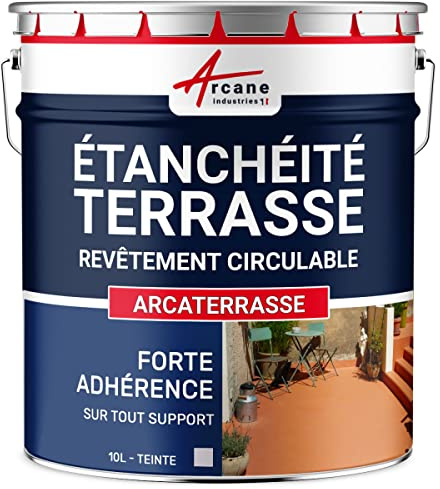 ARCANE INDUSTRIES Membrana líquida transitable, Membrana para terrazas transitable, impermeabilización con ARCATERRASSE - 10 L Gris