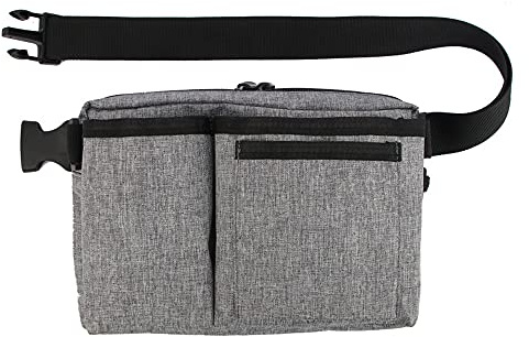 Nurse Organizer Pouch Waist Bag Apron Tool Holder with Pockets for Holding Sanitizer for Nursing Care,Medical Care,Childcare,Restaurant Waiter (Grey)