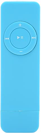 Goshyda Reproductor de MP3, Tarjeta de Memoria de 64G, Batería Máxima de 180 MAh, Sonido Decodificado sin Pérdidas, Mini Reproductor de Música de Bolsillo para Estudiantes Que Corren Viajes(Azul)