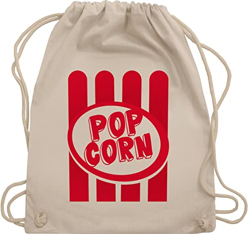 Shirtracer Turnbeutel Rucksack - Karneval & Fasching - Taschen - Popcorn Motiv I Witziges Popcorn Kostüm selber machen I Pop Corn I Puffmais - Unisize - Naturweiß - karnevalsbeutel faschings popkorn