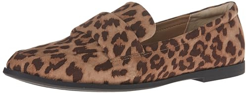 Amazon Essentials Women's Soft Moccasins Toe Loafer, Leopard Faux Microsuede, 4 UK