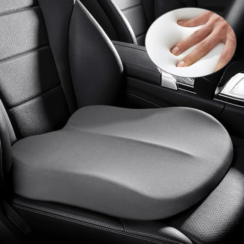 UVCMDUI Alzador Coche para Adulto, Asiento Elevador Coche Lavable, Cojín de Cuña Sillas de Coche Antideslizante Altura 10cm para Conductores de Baja Estatura,Gris