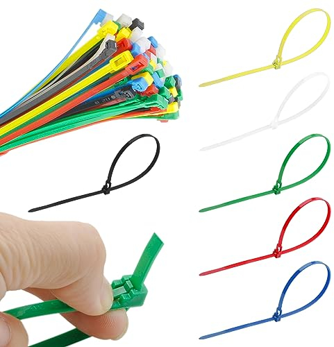 100 Stück Kabelbinder Wiederverschließbar 300 x 5 mm, Kabelbinder UV Beständig Kabelbinder Farbig, Hitzebeständig-Kabelbinder Bunte Set für Hause und Büro Kabel Organizer