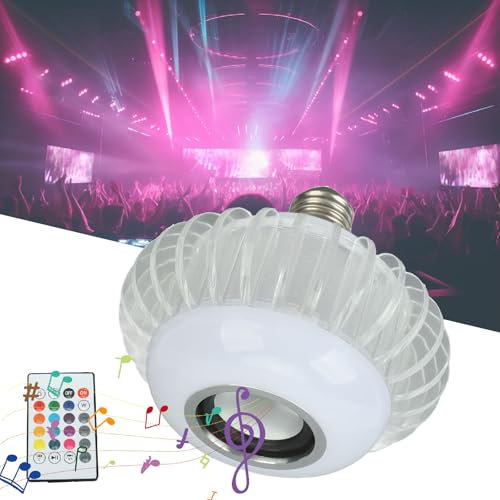 Smart LED Light Bulb Wireless Bluetooth Light Bulb Speaker E26 E27 RGB Color Changing Light Bulb with Remote Control for Various Scenes