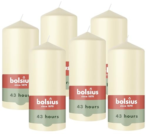 Bolsius – Essentials – mjukt pelarljus – elfenben – 13 cm – dekorativa ljus – innehåller naturligt växtbaserat vax – utan palmolja
