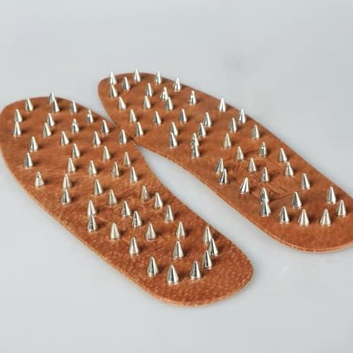 Gobuying Acupuncture Shoe Insoles Foot Therapy Massager,Unique Patented Acupressure Massage,Punish by Kneeling Single Sided Rivets Tool (Style A,7.5)