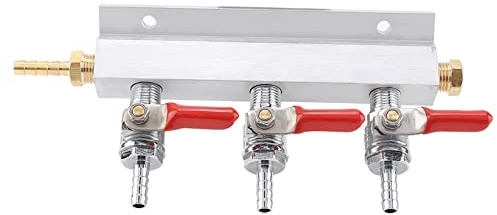 Phefop Collecteur de Distribution de Gaz CO2 à 3 Voies, Distributeur de Bière Durable en Acier Inoxydable avec Clapet Anti-retour pour le Brassage Domestique et la Fabrication du Vin