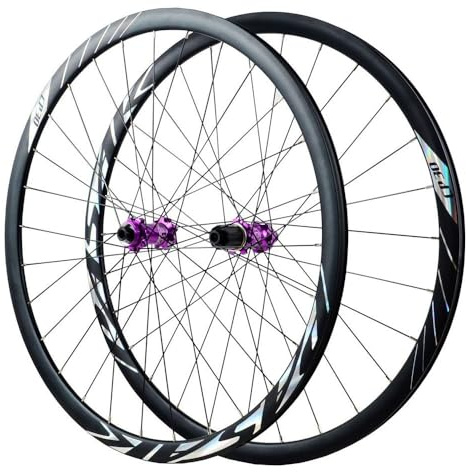 QHYRZE Steckachse Rennrad Laufradsatz 700C Gravel Fahrradlaufrad Scheibenbremsen Laufrad Vorne 15 * 100mm Hinten 12 * 142mm 28H Felge, Für 7-12s Kassette(Purple 700c)