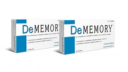 Pack 2 Unidades DeMemory 30 Cápsulas - Contribuye al Rendimiento Intelectual Normal y a la Función Cognitiva Normal con Fosfatidilcolina, Fosfatidilserina, Taurina, Vitaminas y Minerales