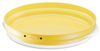 NiuLumea Lazy Susan - Vassoio girevole girevole 360 per cucina, bagno, cosmetici, spezie, snack, 30 x 30 x 5 cm, giallo