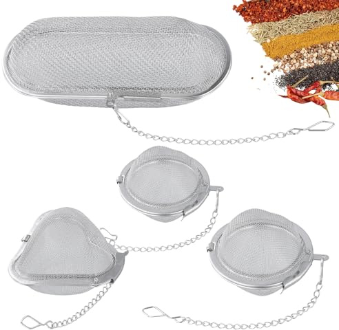 Infusor de Té de 4 Piezas - Filtro de Bola de Té en Acero Inoxidable 304 Reutilizable con Cadena, Bola de Especias, Ideal para Té Suelto, Especias y Hierbas