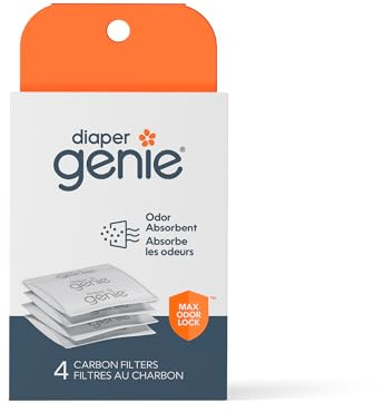 Playtex Diaper Genie Carbon Filter, Ideal for use with Diaper Genie Complete, Odor Eliminator, 4 Pack