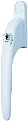 Yale P-YWHLCK40N-WH Universal Window Handles, fits Right or Left Handed windows, 40mm spindle, Lockable, Boxed, suitable for PVCu windows, White Finish