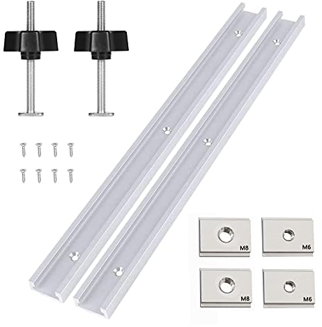 Tuerca deslizante M8 M6 T-Track Slider de aluminio, ranura deslizante M8 M6 T para muebles de acero al carbono Tuerca en T para herramientas de carpintería y ranura en T con tornillo en T y mango