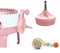 Adaptador de manivela para máquina de tricotar Adaptador rápido para máquina de tricotar 22 40 48 agujas, 1/4 Hex de acero para destornillador eléctrico (rosa)