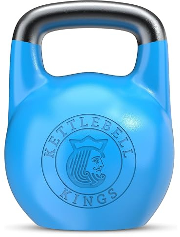 Kettlebell Kings Competition Kettlebells Weight - 33mm handle - 4-32 KG - Hand weights Workout Gym Equipment and Strength training sets for Women and Men - Weights set for Home Gym