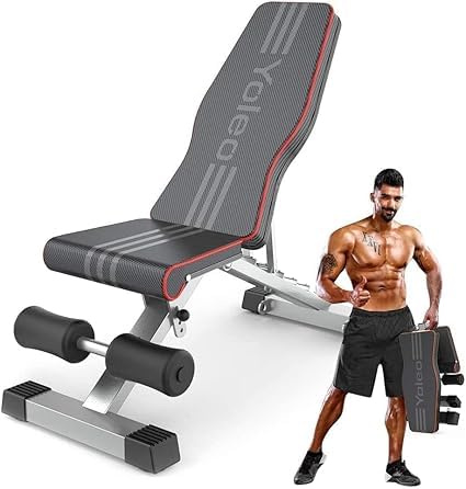 YOLEO Banc de Musculation Pliable, Banc Musculation Complet Inclinable Réglable, Banc de Fitness, Multifonction 7 in 1 Entrainement Complet du Corps Fitness (Kilogrammes, 300)