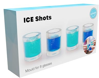 Winkee - Eisform Schnapsgläser I Silikon-Formen für 8 Schnapsgläser I Shotglas Eis-Gläser I Glas-Eiswürfel I Perfekte Gefrorene Gläser für Deine Party