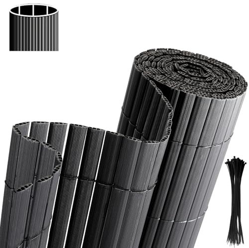 Joparri Canisse en PVC, Brise Vue en PVC, 120 x 1000 cm, Renforcement en 3 Poids, Bandes Canisse en PVC, Anthracite, Brise-Vue pour Jardin, Balcon, terrasse, clôture