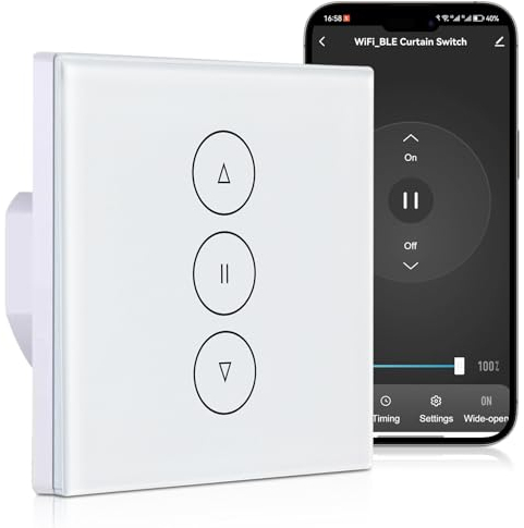 Smart Wlan Rolladenschalter Rolladen Zeitschaltuhr: WIYETY Smart Jalousieschalter Timer Smart Rolladenschalter Jalousien Schalter Unterputz Kompatibel mit Smart Life, Alexa, Google Home, APP steuerbar