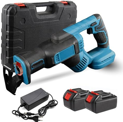 Seghetto gattuccio con 2 batterie potenti da 3 Ampere, valigetta, 4 lame