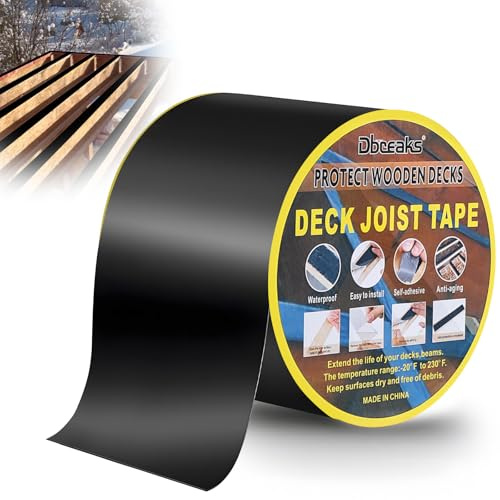 DBREAKS Butyltejp vattentät terrass 100 mm x 15 m x 1 rullar | Tejp för träterrasser, balkar, tak, lampskydd, flexibel, hållbar, UV-beständig