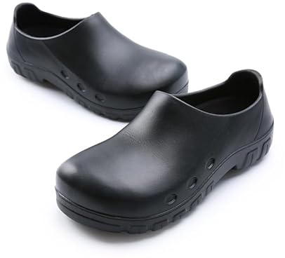 Plysun Chaussures de sécurité pour la cuisine, le travail et le travail avec bout en acier pour homme/femme adaptées pour les restaurants, hôtels, cuisines, hôpitaux, soins de santé, services de